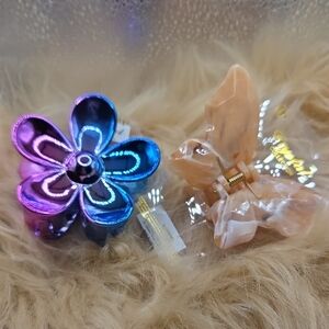 Clips, Multicolor Flower Hair and Peach Butterfly Clip New